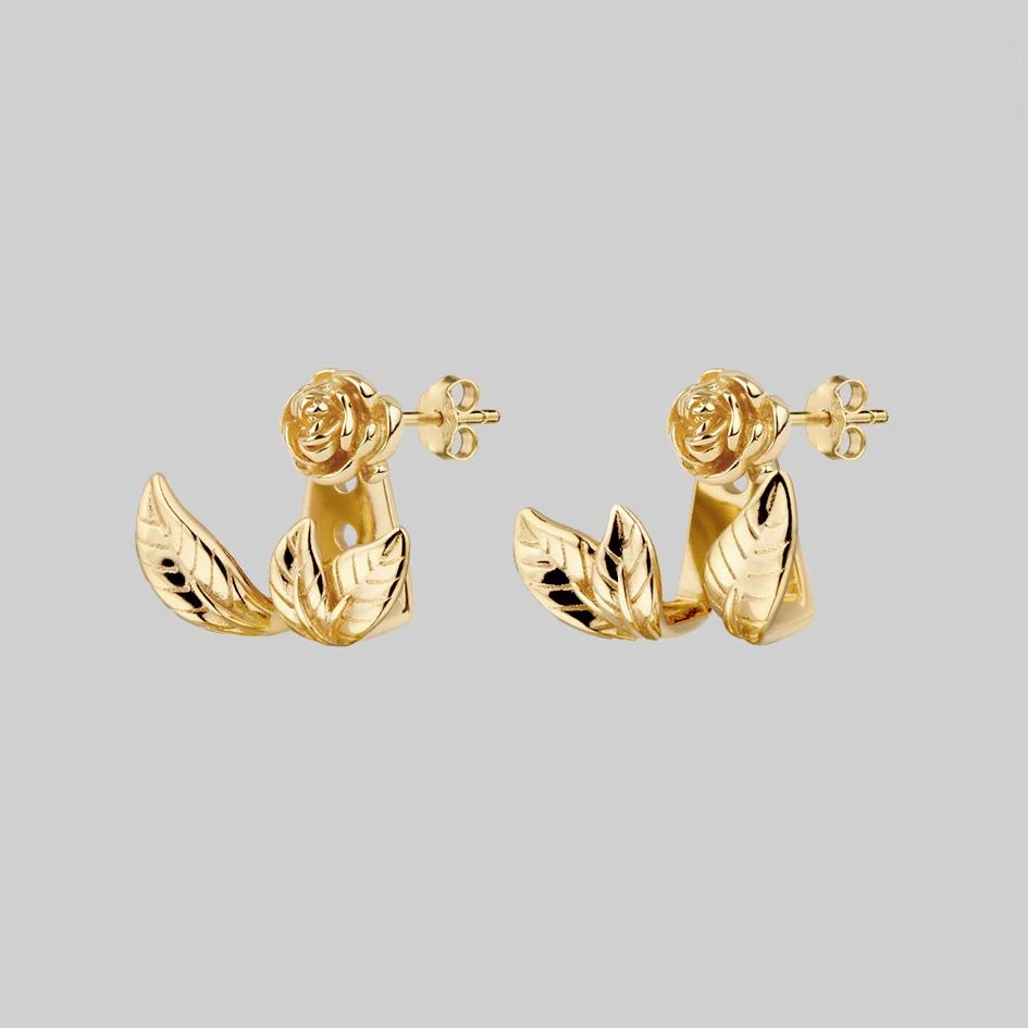 CLASSICS VERDURS. Rose & Foliage Earrings - Gold 4 CLASSICS VERDURS. Rose & Foliage Earrings - Gold