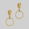 AW21 RITUAL. Ornate Shield Hoop Earrings - Gold
