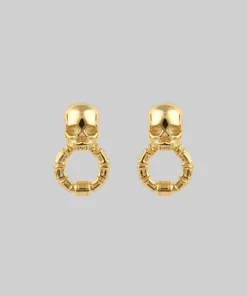 AW21 FORSAKE. Skull & Bones Door Knocker Earrings - Gold