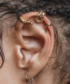 CLASSICS Earrings MINERVA. Snake Ear Wrap Cuff - Gold