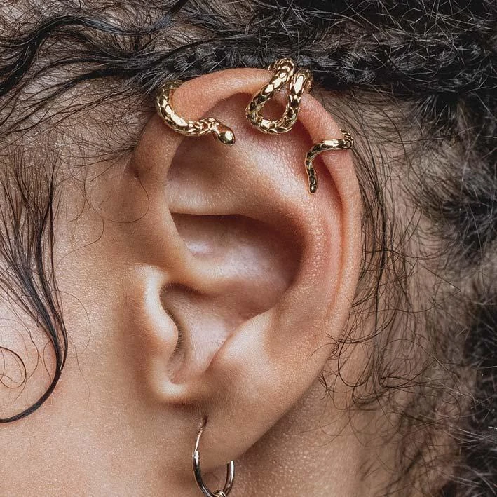 CLASSICS Earrings MINERVA. Snake Ear Wrap Cuff - Gold 1 CLASSICS Earrings MINERVA. Snake Ear Wrap Cuff - Gold