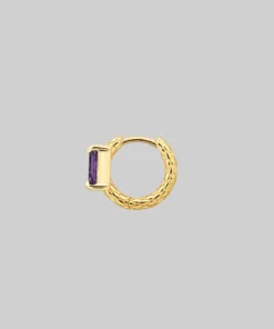 CLASSICS NYMPH. Amethyst Rectangle Hoop Earrings - Gold 13 CLASSICS NYMPH. Amethyst Rectangle Hoop Earrings - Gold