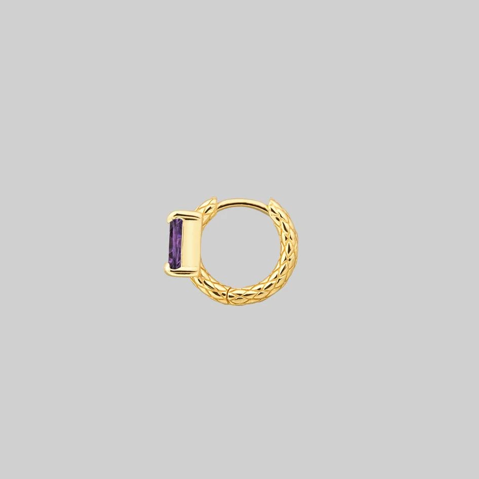 CLASSICS NYMPH. Amethyst Rectangle Hoop Earrings - Gold 6 CLASSICS NYMPH. Amethyst Rectangle Hoop Earrings - Gold