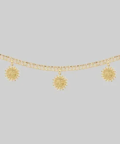 CLASSICS LUMI. Sun Face Multi Charm Collar Necklace - Gold