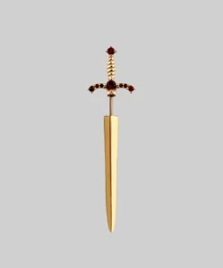 CLASSICS MAJESTY. Garnet Dagger Single Earring - Gold Earrings