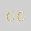 AW21 DEVISE. Double Headed Snake Twist Hoop Earrings - Gold