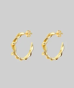 AW21 DEVISE. Double Headed Snake Twist Hoop Earrings - Gold