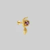 AW21 Earrings INSIDIOUS. Amethyst Coiled Snake Stud Earring - Gold