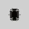 HALLOWEEN 2021 MAGDALENA. Black Spinel Gothic Ring - Silver