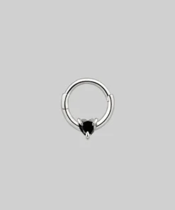 CLASSICS Earrings HEART & SOUL. Black Spinel Septum Clicker Ring - Silver 11 CLASSICS Earrings HEART & SOUL. Black Spinel Septum Clicker Ring - Silver