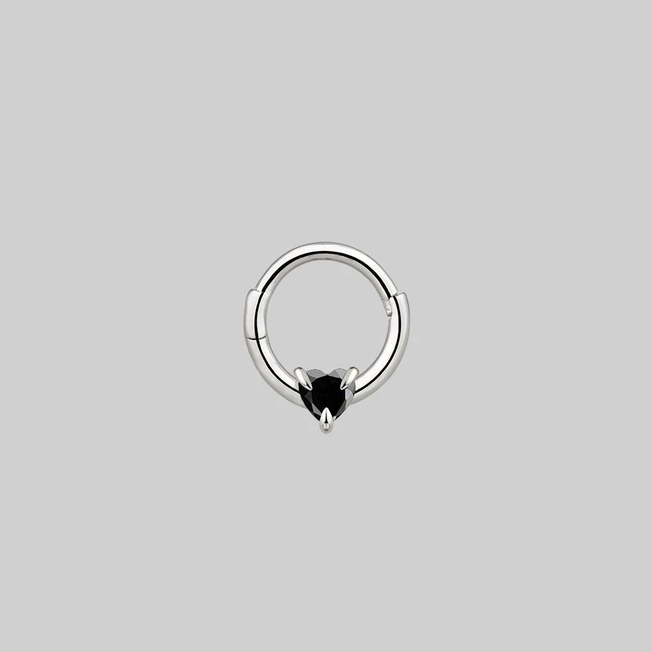 CLASSICS Earrings HEART & SOUL. Black Spinel Septum Clicker Ring - Silver 5 CLASSICS Earrings HEART & SOUL. Black Spinel Septum Clicker Ring - Silver