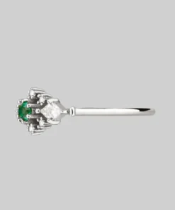 CLASSICS Rings SUPERNOVA. Green Quartz Cluster Silver Ring
