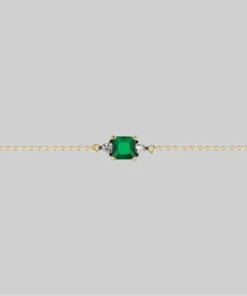 CLASSICS BETROTHAL. Green Quartz Chain Choker - Gold Necklaces & Chains