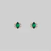 CLASSICS TALIA. Green Quartz Cluster Stud Gold Earrings
