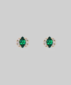 CLASSICS TALIA. Green Quartz Cluster Stud Gold Earrings