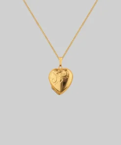 End Of Line LOTTY. Etched Heart Photo Locket Necklace - Gold 9 End Of Line LOTTY. Etched Heart Photo Locket Necklace - Gold