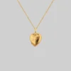 End Of Line LOTTY. Etched Heart Photo Locket Necklace - Gold