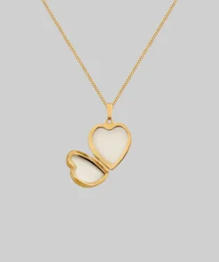 End Of Line LOTTY. Etched Heart Photo Locket Necklace - Gold 10 End Of Line LOTTY. Etched Heart Photo Locket Necklace - Gold