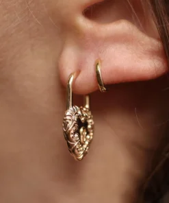 End Of Line KEEPER. Ornate Heart Padlock Gold Earrings 9 End Of Line KEEPER. Ornate Heart Padlock Gold Earrings