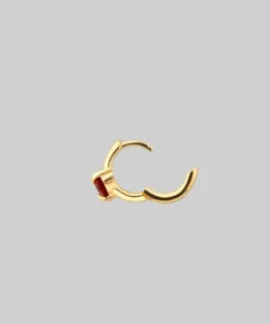 CLASSICS HEART & SOUL. Garnet Heart Clicker Ring - Gold
