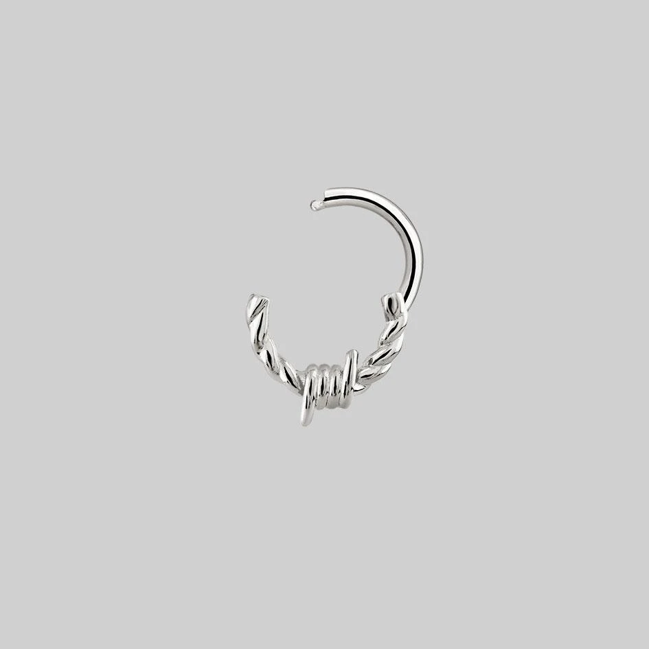 AW21 SURVIVAL. Barbed Wire Septum Clicker Ring - Silver Earrings 7 AW21 SURVIVAL. Barbed Wire Septum Clicker Ring - Silver Earrings
