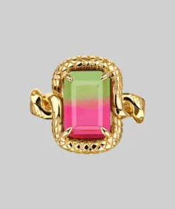 regalrose outlet shop 11 BLACK FRIDAY 2021 MALICE. Tourmaline CZ Coiled Snake Cocktail Ring - Gold