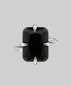 End Of Line DEITY. Onyx Snake Bite Ring - Silver Rings