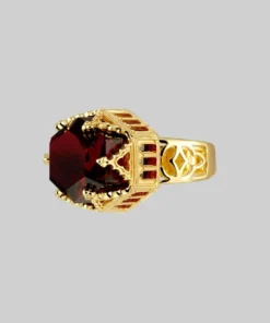 HALLOWEEN 2021 Rings TEMPLE OF CHAMBERS. Garnet CZ Cathedral Ring - Gold 9 HALLOWEEN 2021 Rings TEMPLE OF CHAMBERS. Garnet CZ Cathedral Ring - Gold