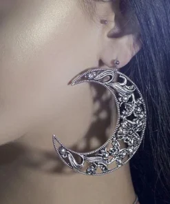 CLASSICS ECLIPSE. Huge Floral Crescent Earrings