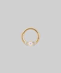 CLASSICS THIEF OF JOY. Opal Gold Clicker Ring - Septum