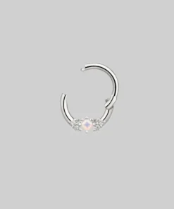 CLASSICS THIEF OF JOY. Opal Silver Clicker Ring - Septum
