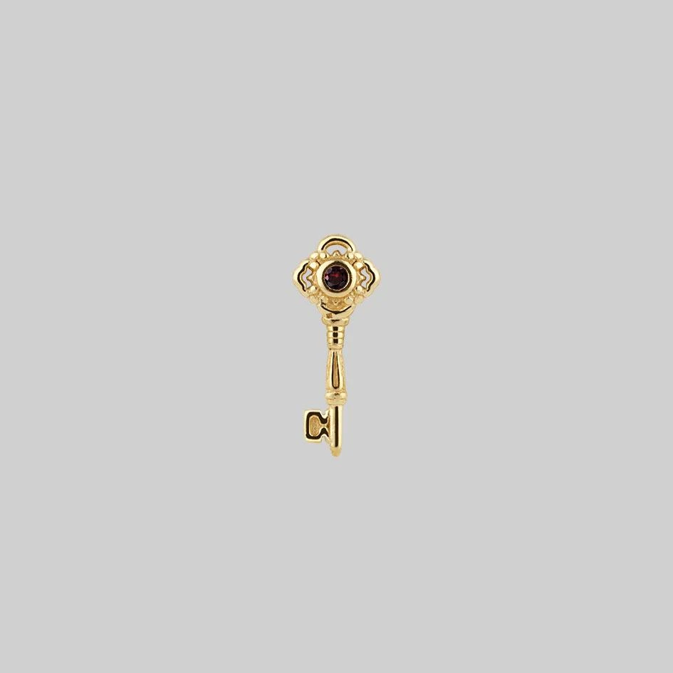 HALLOWEEN 2021 TWILIGHT. Skeleton Key Stud Earring - Gold Earrings 2 HALLOWEEN 2021 TWILIGHT. Skeleton Key Stud Earring - Gold Earrings
