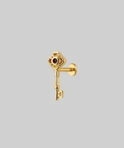 HALLOWEEN 2021 TWILIGHT. Skeleton Key Stud Earring - Gold Earrings 14 HALLOWEEN 2021 TWILIGHT. Skeleton Key Stud Earring - Gold Earrings