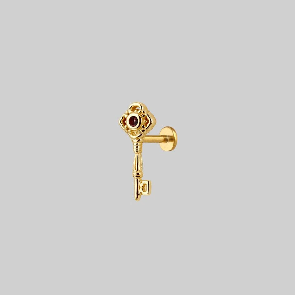 HALLOWEEN 2021 TWILIGHT. Skeleton Key Stud Earring - Gold Earrings 7 HALLOWEEN 2021 TWILIGHT. Skeleton Key Stud Earring - Gold Earrings