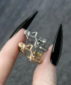 CLASSICS Rings WEEPING WILLOW. Labradorite Branch Ring - Gold