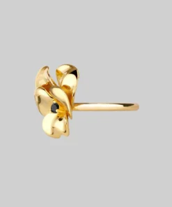 End Of Line Rings HARMONY. Pansy Flower Ring - Gold