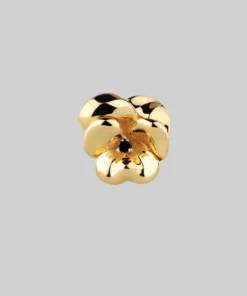 End Of Line HARMONY. Pansy Flower Stud Earring - Gold Earrings