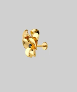 End Of Line HARMONY. Pansy Flower Stud Earring - Gold Earrings