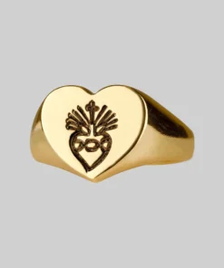 CLASSICS ARDOUR. Sacred Heart Signet Ring - Gold Rings