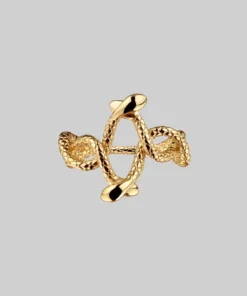 End Of Line Rings DECEIPT. Four Headed Snake Ring - Gold