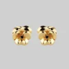 End Of Line HARMONY. Pansy Flower Stud Earrings - Gold