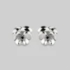 End Of Line HARMONY. Pansy Flower Stud Earrings - Silver