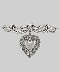 CLASSICS Necklaces & Chains LOVE STRUCK. Ornate Heart Choker - Silver