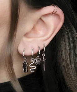 CLASSICS MEMENTO MORI. Heart Hoop Earrings - Silver