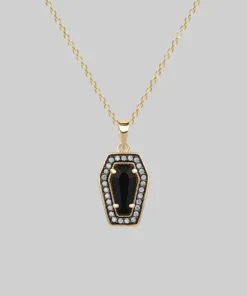 End Of Line MORI. Black Onyx & Crystal Coffin Gold Necklace Necklaces & Chains