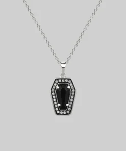 End Of Line MORI. Black Onyx & Crystal Coffin Silver Necklace Necklaces & Chains