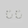 CLASSICS Earrings SARAH. Rose Foliage Hoops - Silver