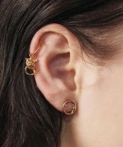 CLASSICS MINI ANWAR. Lion Knocker Hoop Earrings - Gold