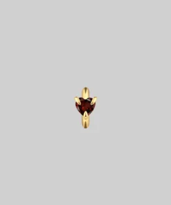 CLASSICS HEART & SOUL. Garnet Heart Clicker Ring - Gold