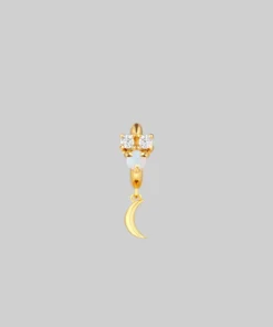 CLASSICS MOONLIGHT. Opal Moon Clicker Ring - Gold Earrings